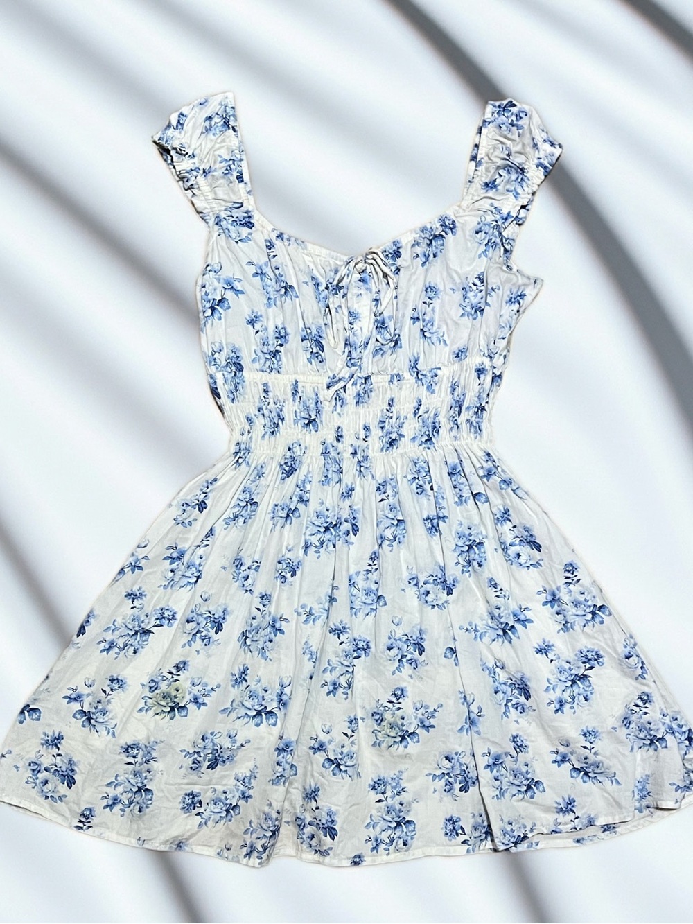 GAP White Dress with Blue Floral Print